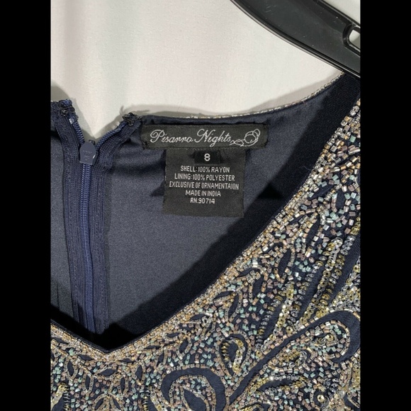 NEW Pisarro Nights Embellished Beaded Mock Gown‎ 8 - Picture 6 of 12